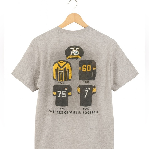 Pittsburgh Steelers Reebok 75th  Anniversary men’s gray t-shirt size medium #NFL - Picture 1 of 2